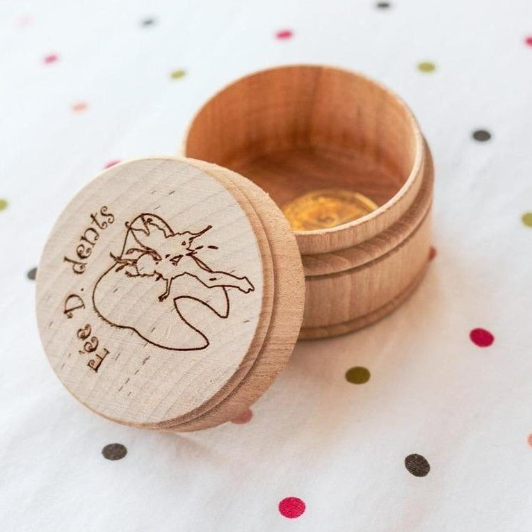 Boîte à Dents De Lait En Bois - Motif 3D Arc-en-ciel, 5x5x3,5 Cm, Pour Garder Les Souvenirs D'enfance
