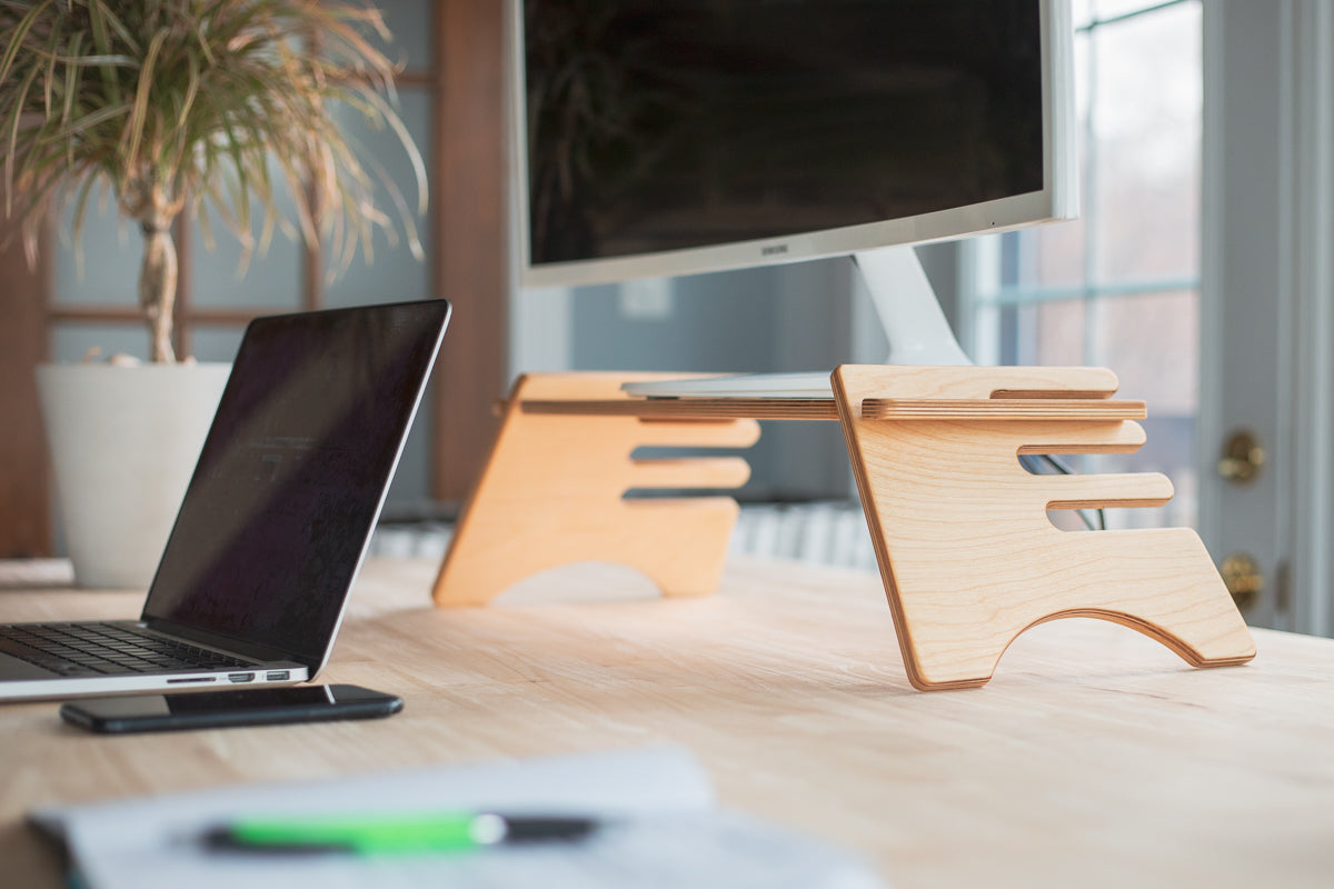 Support Surélevé Pour écran BESPORTBLE En Bois - Plateau Rangement Bureau, Ergonomique Pour Ordinateur - 11
