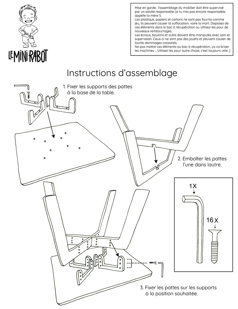 
                  
                    Scalable wooden table and chairs kit for children - Le Mini Curieux
                  
                