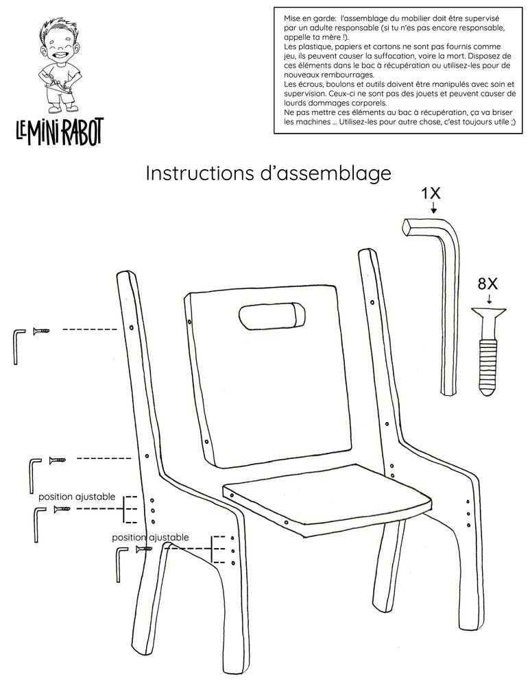 
                  
                    Scalable wooden table and chairs kit for children - Le Mini Curieux
                  
                