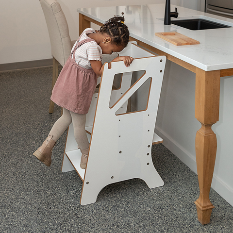 Scalable wooden learning tower for children - Le Mini Chef